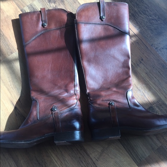 Frye - Melissa tab zip boots Size 10 B in brown - Picture 2 of 4
